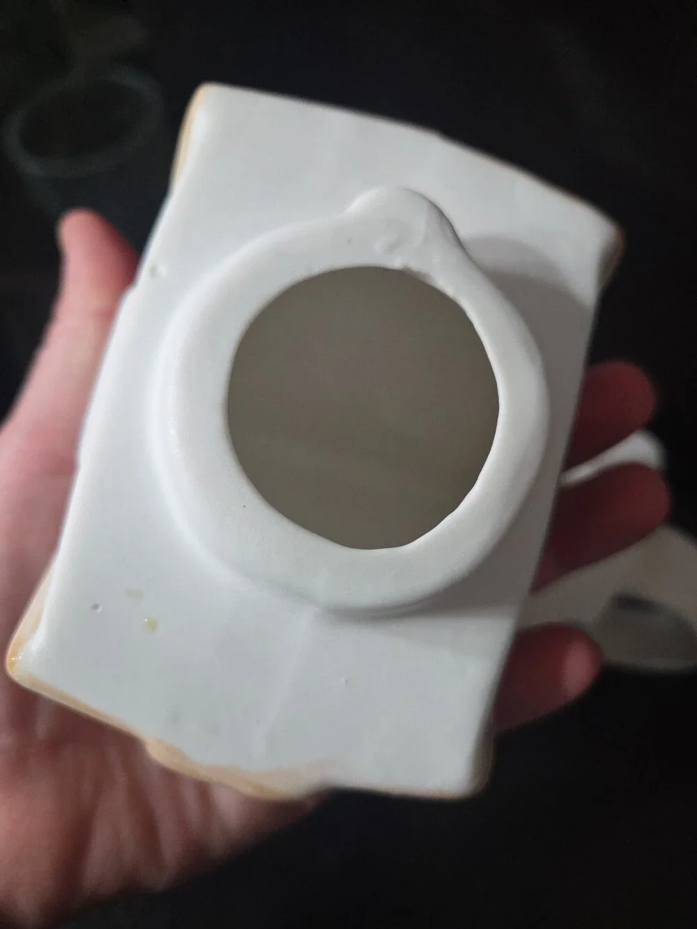 Ceramic Tea Shop Teapot House Cream White Small - Used